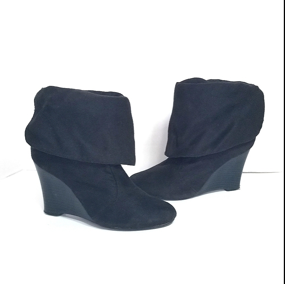 🎀Y2K Inspired Suede 6.5 Wedge Boots Shoes